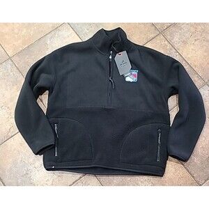 NWT Men's Medium Antigua NHL New York Rangers 1/4 Zip Long Sleeve Pullover Black